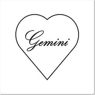 Gemini Zodiac Heart Posters and Art